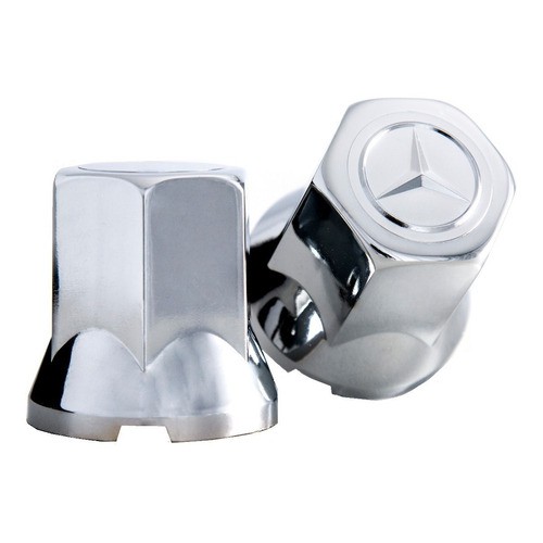 Capas Porca Mercedes Benz Cromada Caminhao Roda 32 Mm Kit 60