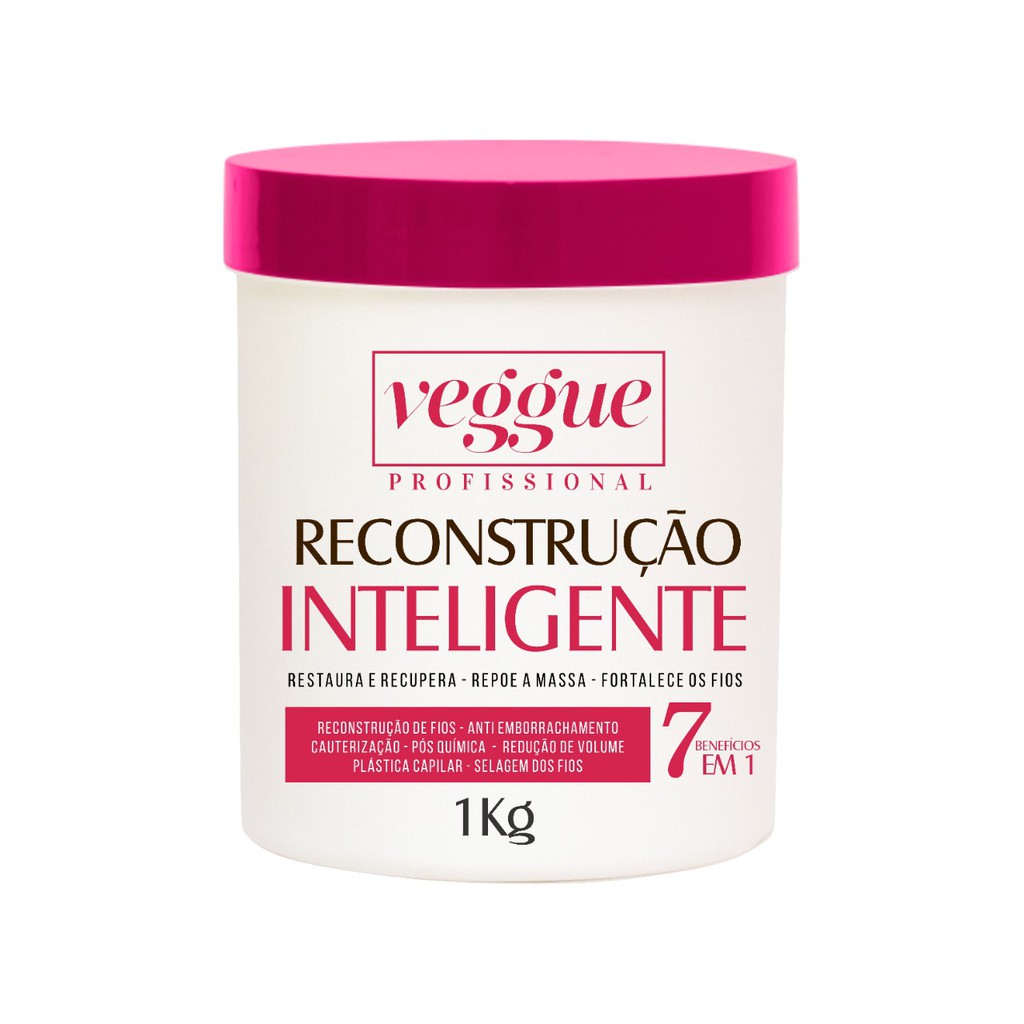 Máscara Capilar de Reconstrução Inteligente 7 Em 1 Veggue Profissional 1kg