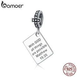 Bamoer O Pingente De Bible Para Encanto Original Pulseira DIY Acessórios Authentic 925 Prata