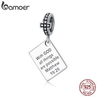 Bamoer O Pingente De Bible Para Encanto Original Pulseira DIY Acessórios Authentic 925 Prata