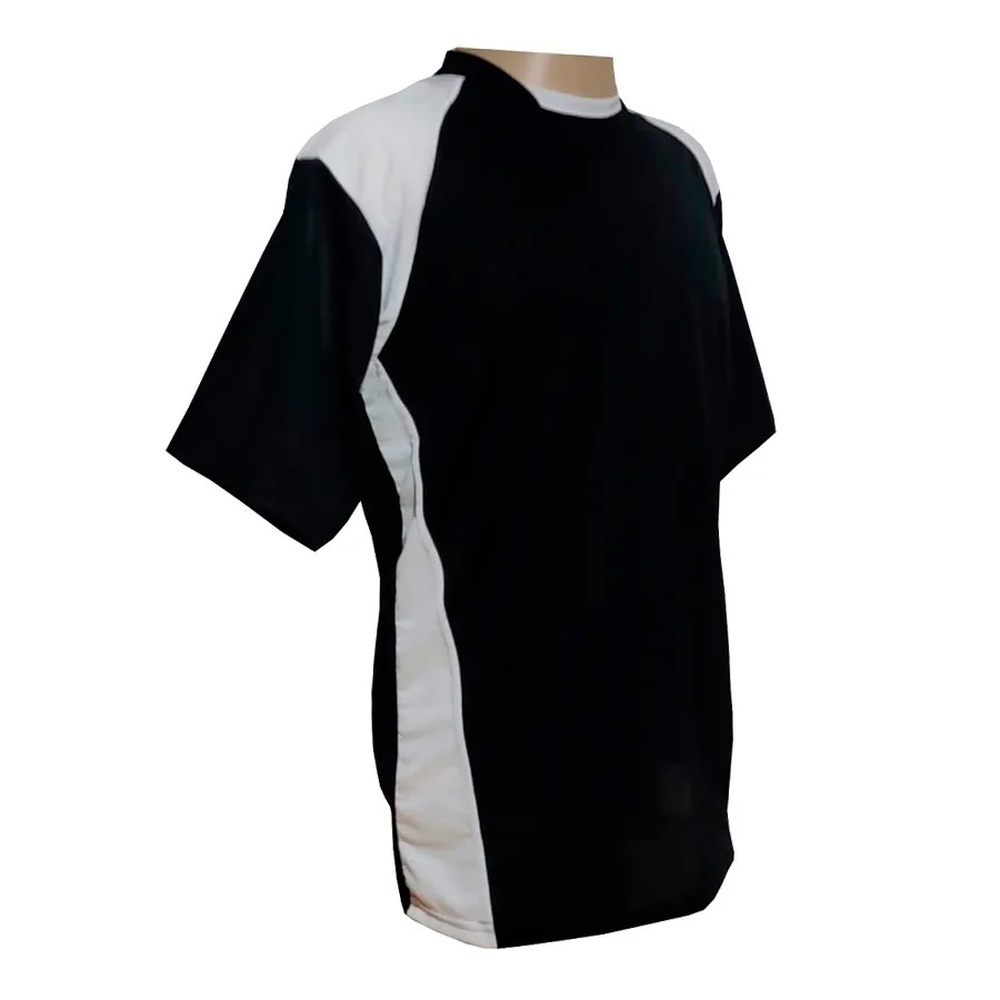 Kit 16+1 Camisa TRB Preto/Branco, Calção Branco e Goleiro