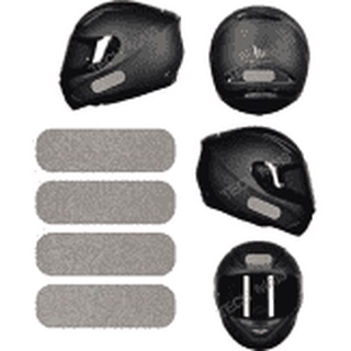 Kit Adesivos Refletivo Capacete Moto Grafite Prata Contran