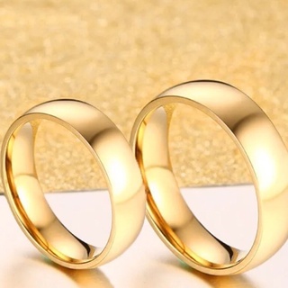 Aliança Anel Casamento Dourado/Prata Aço Inox Reta 2-mm Fashion