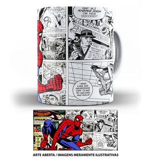Caneca história em quadrinho HQ Homem Aranha