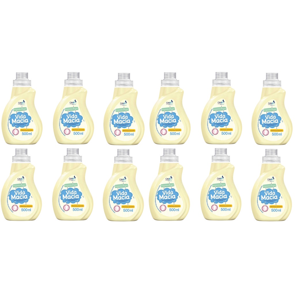12 Amaciante de Roupa De Criança Bebe Vida Macia Camomila 500ml