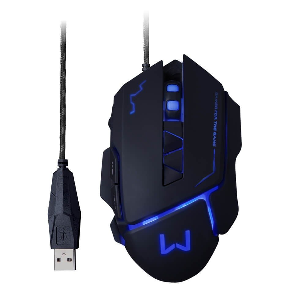 Mouse Gamer 3200 Dpi Warrior Usb Preto - Mo261