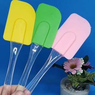 Espátula de Silicone Para confeitaria e Culinária - Cores Lindas -Rosa - Verde - Amarelo em Oferta na Shopee