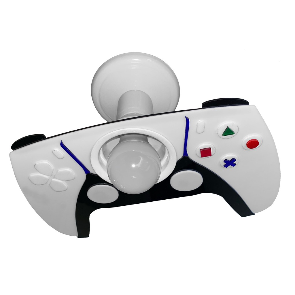 Luminária Plafon Infantil Gamer Controle Videogame Branco LED PS Decoração Quarto Criança Geek