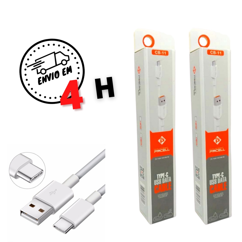 Cabo Carregador Tipo C p/ Motorola Moto G9 G8 G7 Plus Play Power + Brinde Protetor de cabo