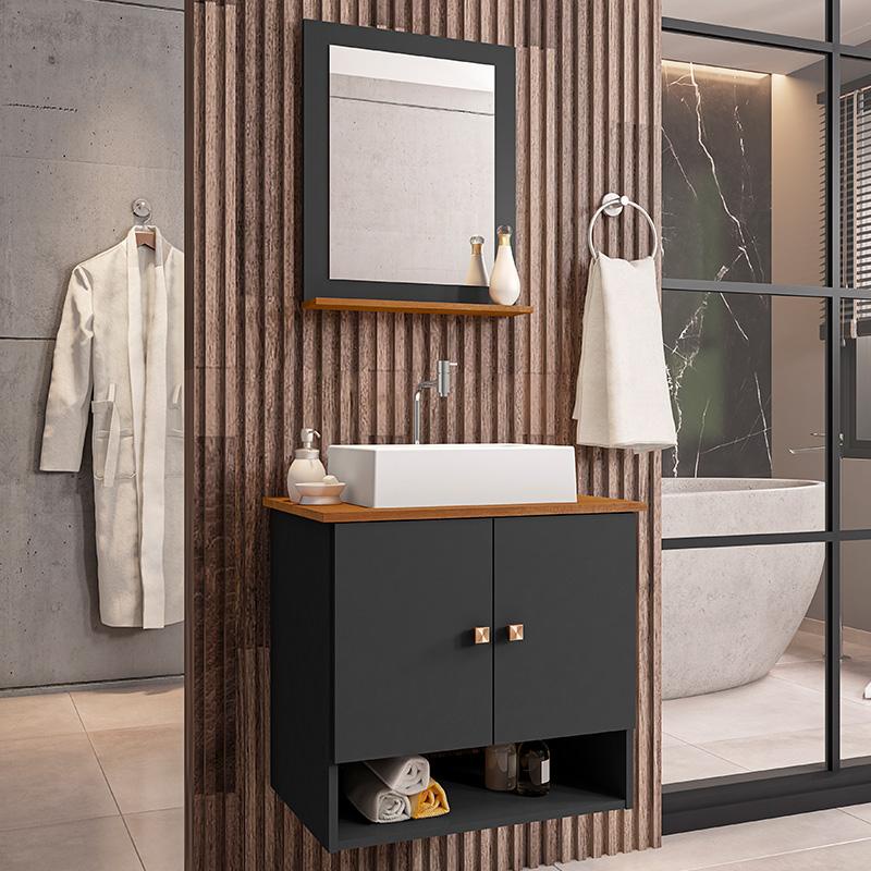 Gabinete Arm Banheiro Deli 2 Portas com Cuba Torino Branca - Home & Living