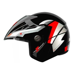 Capacete Aberto Ebf Thunder Open Modelo Force Preto Vermelho