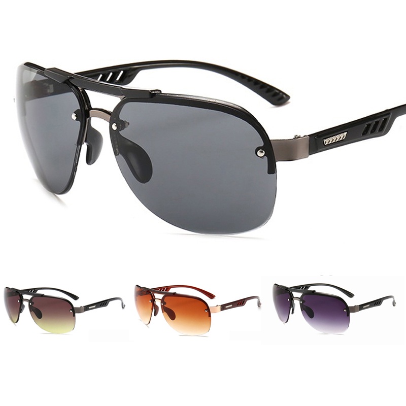 Óculos De Sol Masculino Retro Armação Grande Espelho UV400