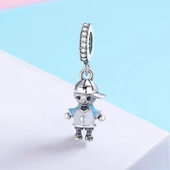 Bamoer Clever Menino Pingentes Encantos Fit Pulseiras Colares Moda Feminina Beads & Jewelry Making Pa5341