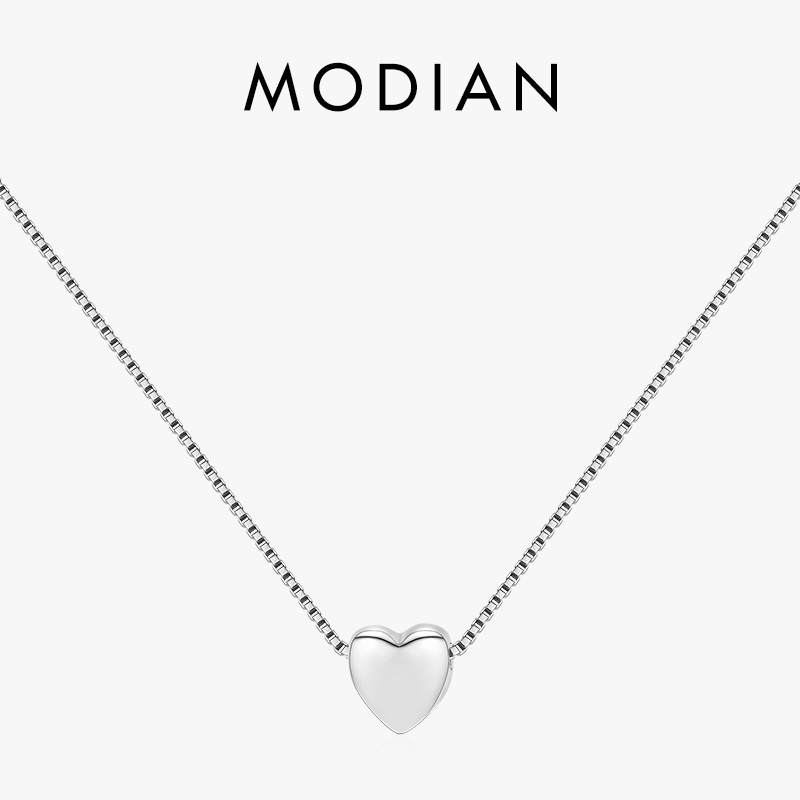 Modian Romantic Hearts Pendant Necklace Para Mulheres Colar De Prata Genuíno 925 Sterling Corrente De Elos Fashion Jewelry 2020 Novo