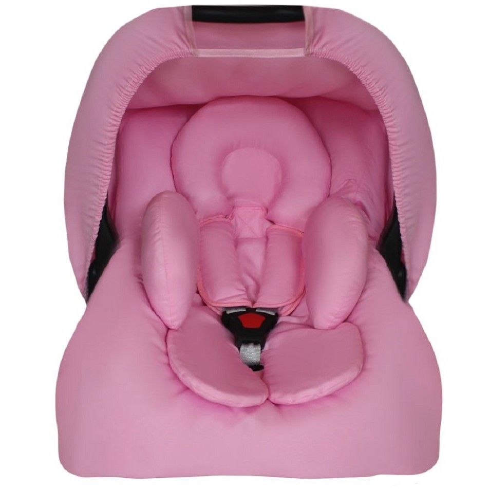 Capa Para Bebê Conforto + Capota / Protetor De Sol + Protetor de Cinto + Apoio de Corpo - Rosa