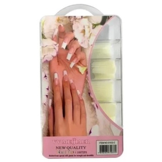 Kit Com 100 Unhas Tips Sorriso Leitosa ou Transparente Na Caixa Acrílico Oferta