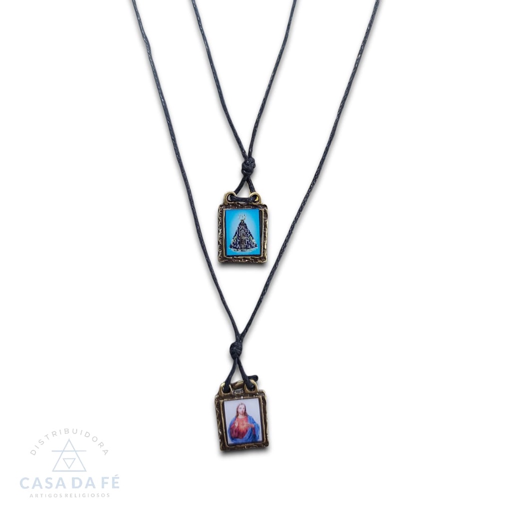 Escapulário Cordão Medalha Imagem Resinada Sagrado Coração De Jesus / Nossa Senhora Aparecida / Nossa Senhora Do Carmo / São Bento Artigo Religioso em Oferta na Shopee