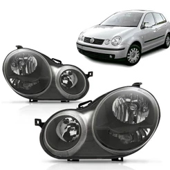 Par Farol Polo 2002 2003 2004 2005 2006 Foco Duplo Mascara Negra