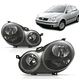 Par Farol Polo 2002 2003 2004 2005 2006 Foco Duplo Mascara Negra em Oferta na Shopee