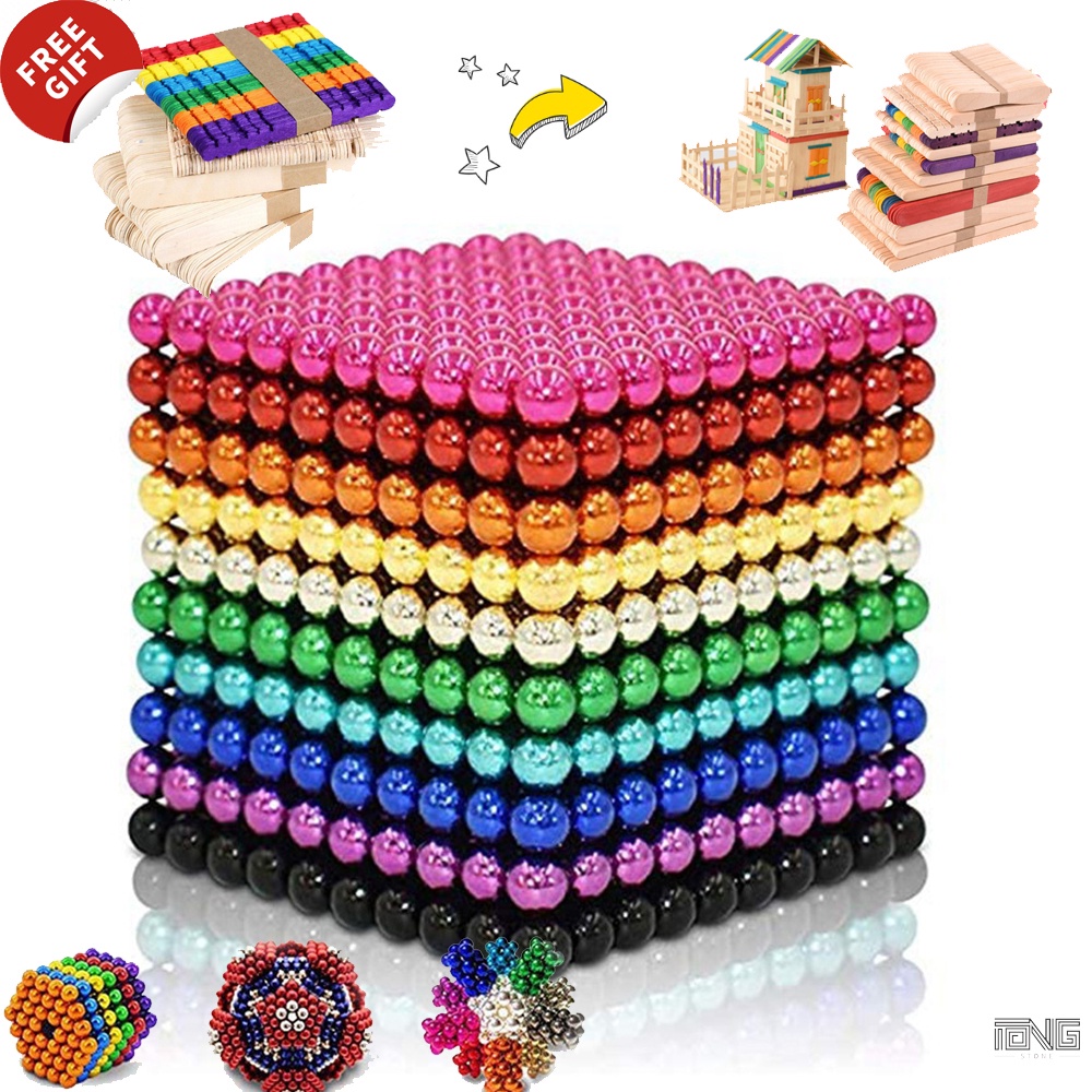 N-A Magnet Balls Multicolored 1000 Pieces 3 MM Powerful Creative Rainbow Cube Office Desktop Toys Sculpture Entertainment Stress Relief 