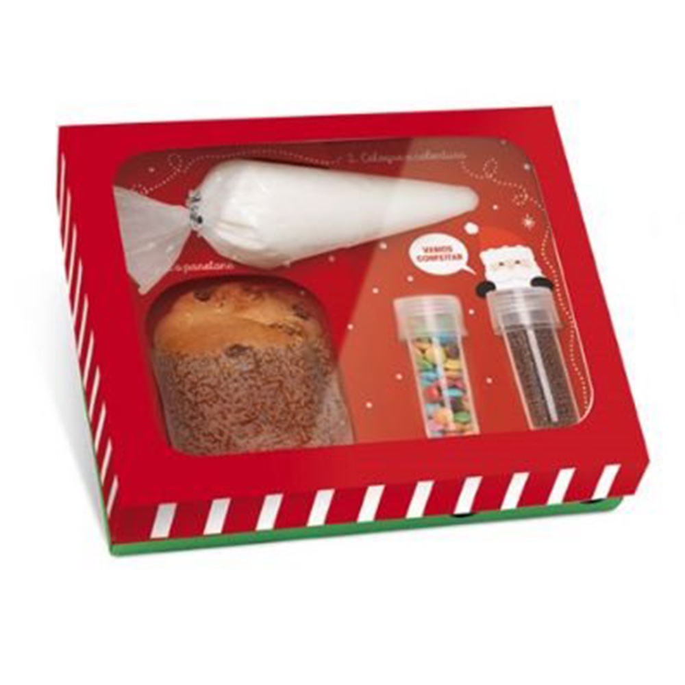 Caixa Panetone Kit Confeiteiro Ho Ho Ho- Cromus Natal- Rizzo