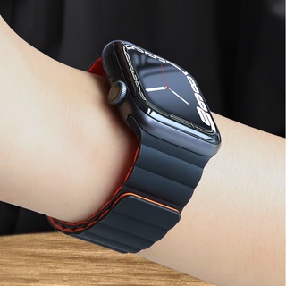 Bracelete De Relógio Compatível iWatch Silicone Magnético Para Apple Série 8 7 6 5 4 3para SE Ultra 49mm Tamanho 41mm 45mm 38mm 40mm 42mm 44mm