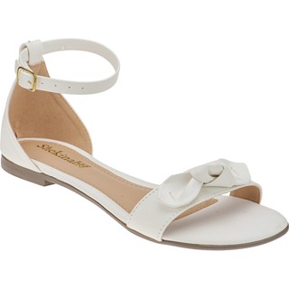 Sandália Rasteira Flat Laço Shekinah Confortável Rasteirinha Dia-a-dia Linda Tendencia Branca Branco em Oferta na Shopee
