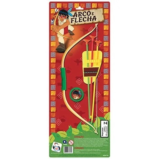 Arco e Flexa Indio Infantil Kit Arco com 3 Flechas