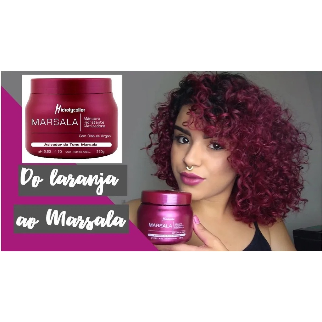 Matizador condicionador hidratante Marsala Mairibel 250g ativador de tons Vinho - Maribel e Hidratycollor