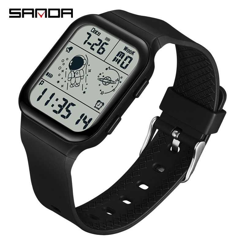 SANDA Relógios Esportivos Masculinos De Moda Contagem Regressiva À Prova D'água Militares Digitais LED 6052 - Watches