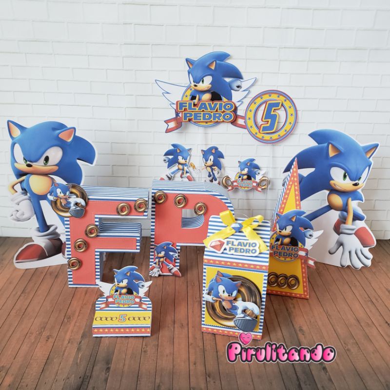 kit Festa caixas Personalizadas Sonic