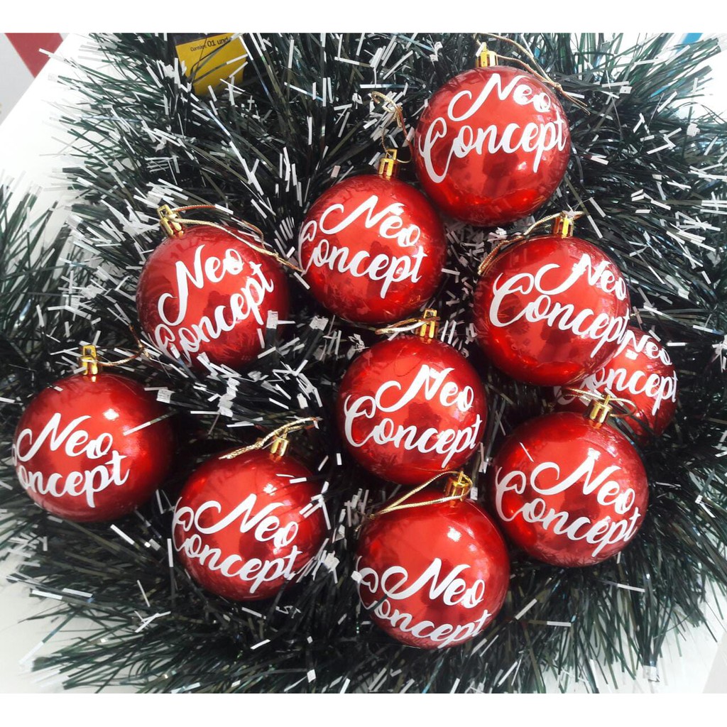 Bola de Natal Personalizada com nome - 5 unidades de 6cm cada | Shopee  Brasil