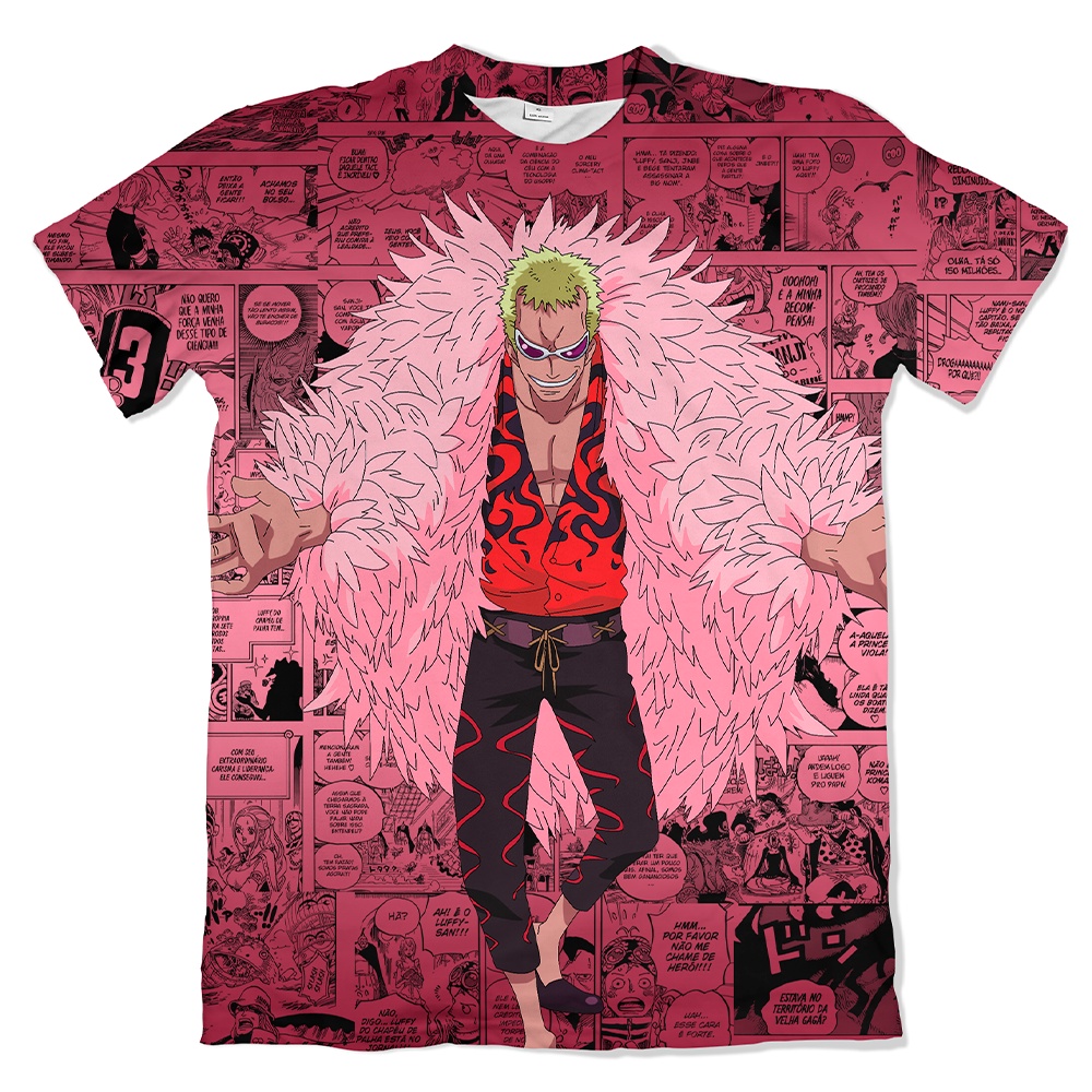 Camisa Anime One Piece Donquixote Doflamingo Rosa Shopee Brasil