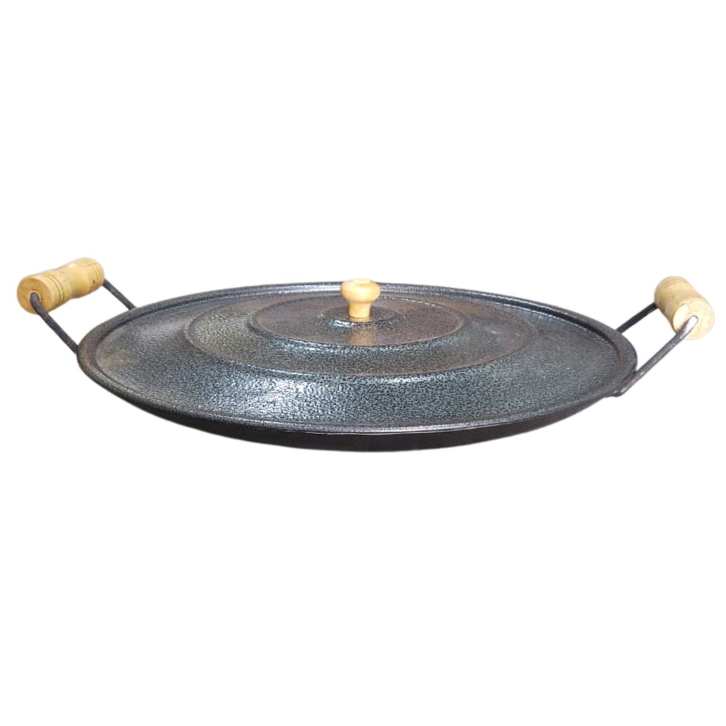 Tacho Disco Arado Redondo 41cm Com Alças Em Madeira E Tampa