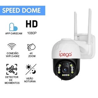 Camera Ip Giratória Wifi Externa Speed Dome Prova Zoom Água -  1080p Cód. KP-CA183 App: Carecam