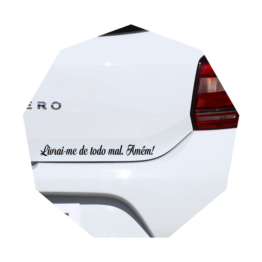 Adesivo Livrai-me De Todo Mal Amém! Para Carro Automotivo Moto Rebaixado