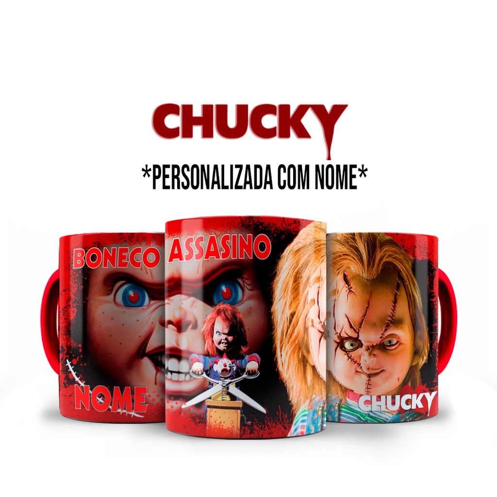 Caneca Personalizada Terror Chucky Boneco Assassino com Nome