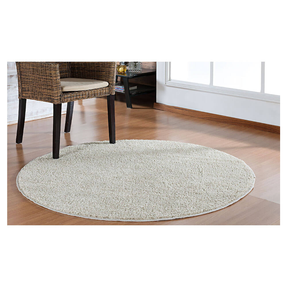 Tapete para Sala Redondo Classic 1,50 m Creme Pérola Oasis