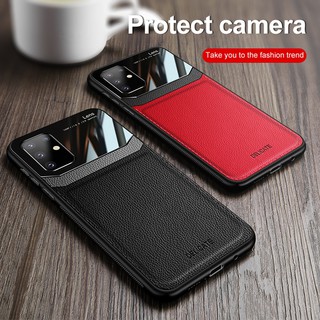 Capa Para Celular À Prova De Choque Em Couro Rígido De Luxo Para Samsung Galaxy A91 M80S / S10 Lite