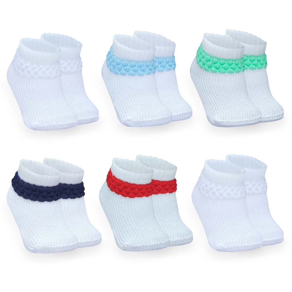 Pares De Meia Bebê Menino e Menina 0 a 6 Meses Recem Nascido Malha Persa em Oferta na Shopee