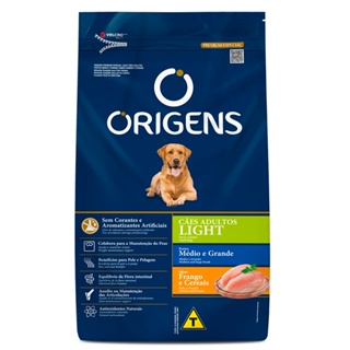 Ração Origens Cães Adultos Light Raças Médias e Grandes Frango e Cereais - 15kg em Oferta na Shopee