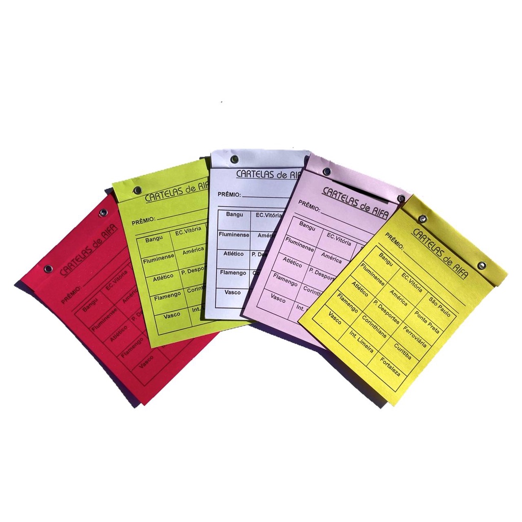 Cartela de Rifa 15 Times (com 10 unidades)