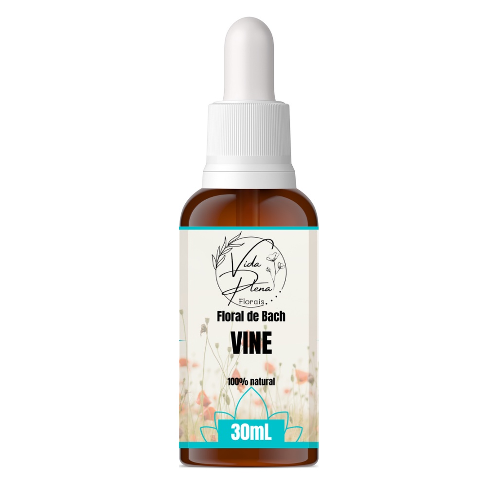 Floral de Bach Vine 30ml - Vida Plena Florais, 100% natural, vegano