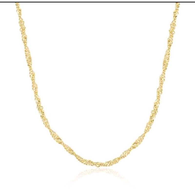 Corrente Colar  Feminina Singapura Unitária Folheada a Ouro 18k Lindo Colar com banho a ouro 1000 e desenvolvidas com tecnologia antialérgica.Dimensões Aproximadas: 45cm de Comprimento Aberta.