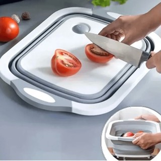 Escorredor E Tabua Cesta De Alimentos Dobrável Retrátil Silicone 3 Em 1 Multifuncional Cozinha em Oferta na Shopee