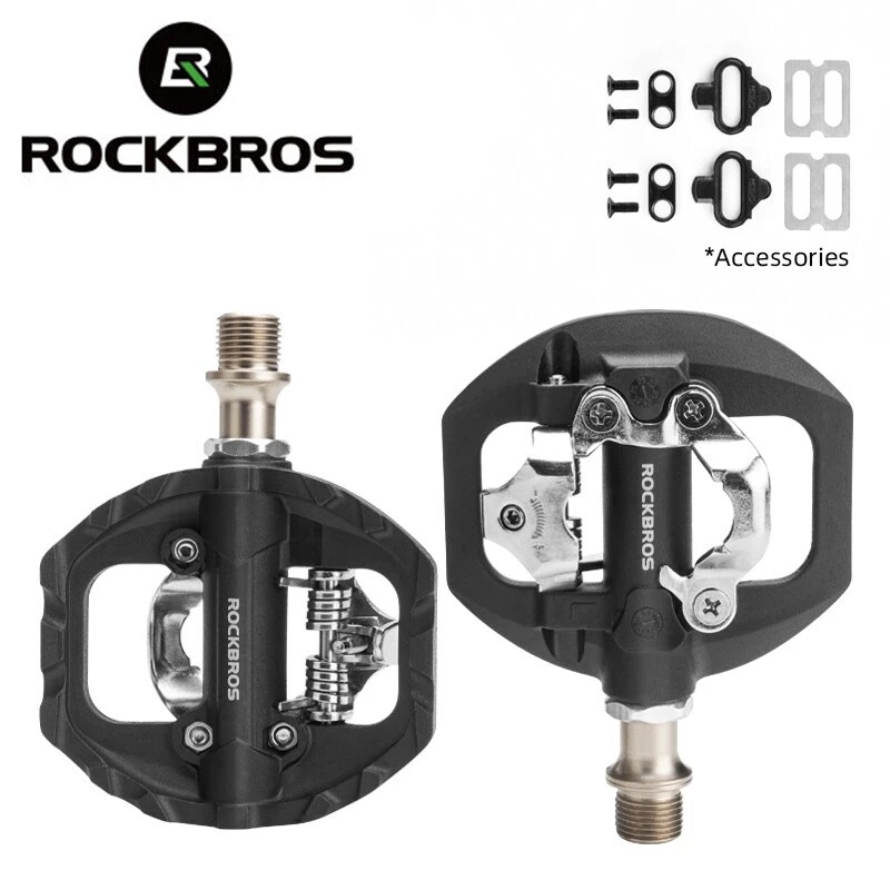 ROCKBROS Pedal De Bicicleta Sistema SPD MTB Estrada Alumínio Selado Rolamento Ciclismo Nylon Trava De Sem