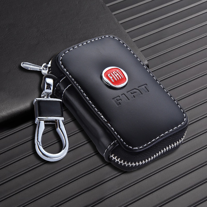 Cadeia Chave Do Carro Saco Caso Preto zipper Para Fiat Punto 124 500 Panda Doblo Abarth Bravo Tipo