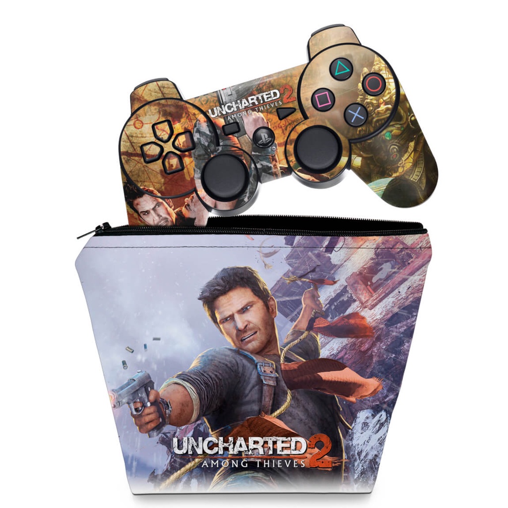 Capa Case e Skin Adesivo PS3 Controle - Uncharted 2