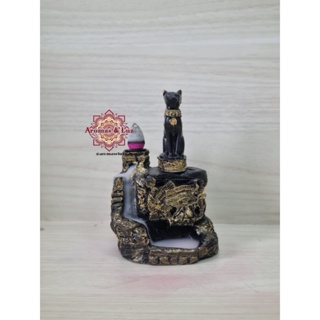 Incensário Cascata Bastet Resina Decoração 13 cm em Oferta na Shopee