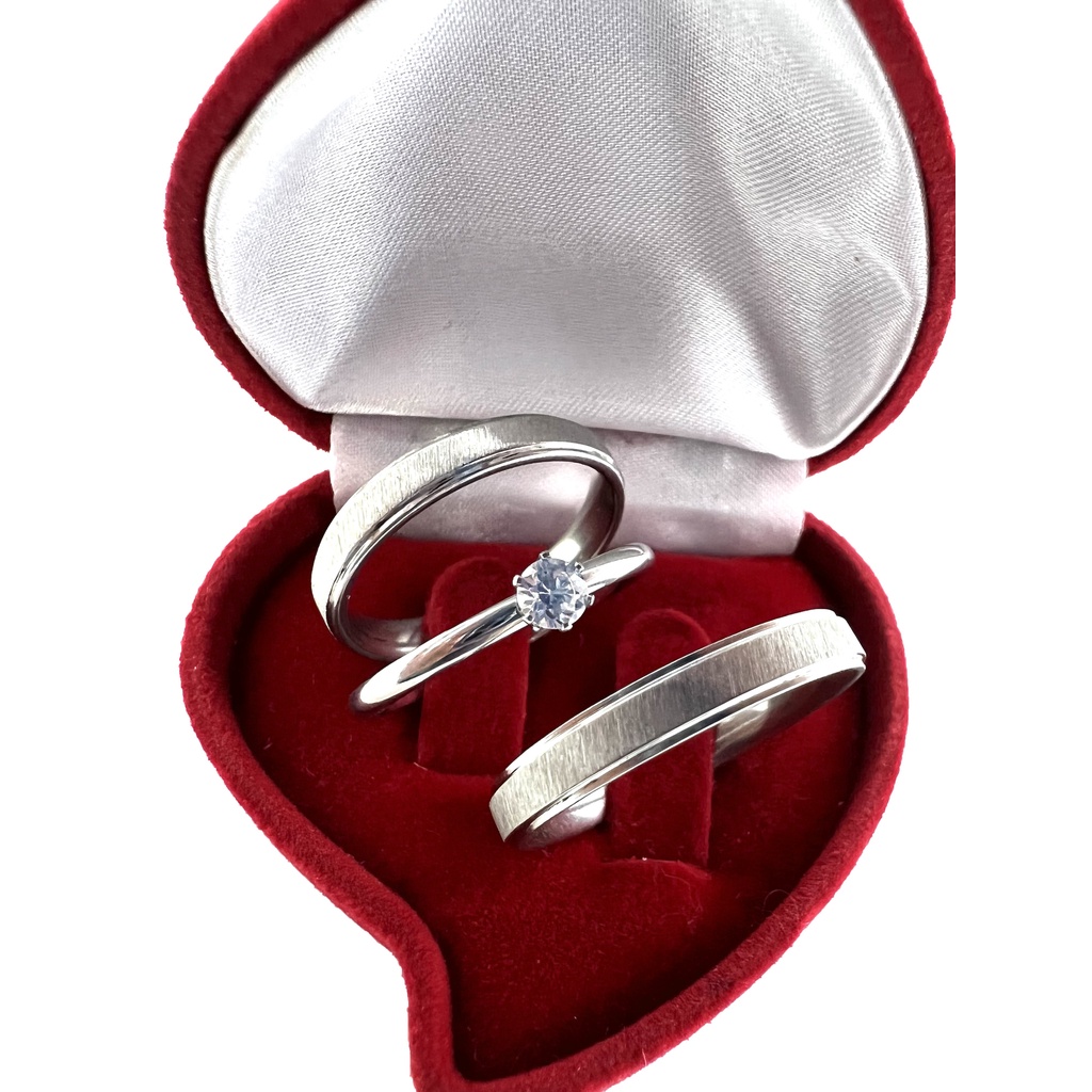 Par Aliança Prata Escovada de Namoro Fina 4mm + Solitário Pedra Zircônia em Oferta na Shopee